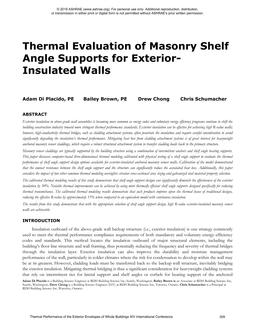 Thermal Evaluation of Masonry Shelf Angle Supports for Exterior-Insulated Walls