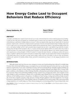 How Energy Codes Lead to Occupant Behaviors that Reduce Efficiency