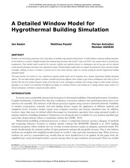 A Detailed Window Model for Hygrothermal Building Simulation