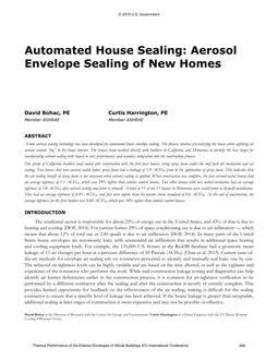 Automated House Sealing: Aerosol Envelope Sealing of New Homes