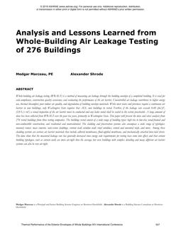 Analysis and Lessons Learned from Whole-Building Air Leakage Testing of 276 Buildings
