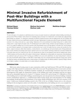 Minimal Invasive Refurbishment of Post-War Buildings with a Multifunctional Faade Element