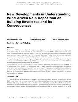 New Developments in Understanding Wind-driven Rain Deposition on Building Envelopes and its Consequences