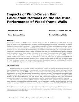 Impacts of Wind-Driven Rain Calculation Methods on the Moisture Performance of Wood-frame Walls