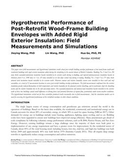Hygrothermal Performance of Post-Retrofit Wood-Frame Building Envelopes with Added Rigid Exterior Insulation: Field Measurements and Simulations