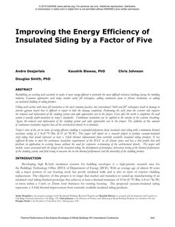 Improving the Energy Efficiency of Insulated Siding by a Factor of Five