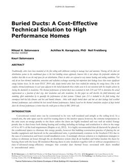 Buried Ducts: A Cost-Effective Technical Solution to High Performance Homes