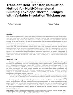 Transient Heat Transfer Calculation Method for Multi-Dimensional Building Envelope Thermal Bridges with Variable Insulation Thicknesses