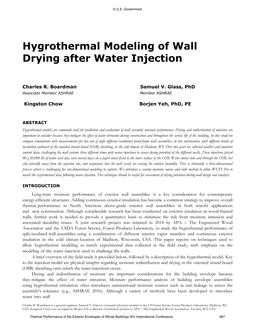 Hygrothermal Modeling of Wall Drying after Water Injection