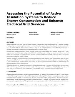 Assessing the Potential of Active Insulation Systems to Reduce Energy Consumption and Enhance Electrical Grid Services