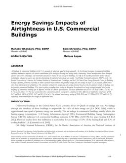 Energy Savings Impacts of Airtightness in U.S. Commercial Buildings
