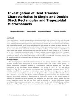 Investigation of Heat Transfer Characteristics in Single and Double Stack Rectangular and Trapezoidal Microchannels