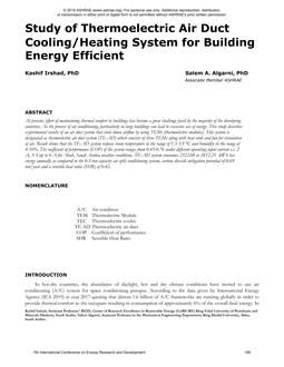 Study of Thermoelectric Air Duct Cooling/Heating System for Building Energy Efficient