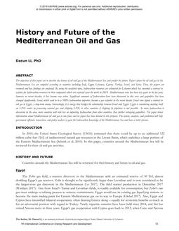 History and Future of the Mediterranean Oil and Gas