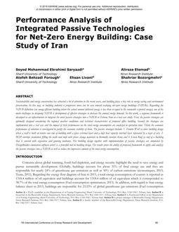 Performance Analysis of Integrated Passive Technologies for Net-Zero Energy Building: Case Study of Iran
