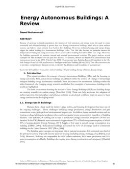 Energy Autonomous Buildings: A Review