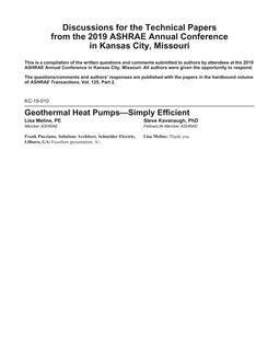 ASHRAE 125 Part 2 Discussions