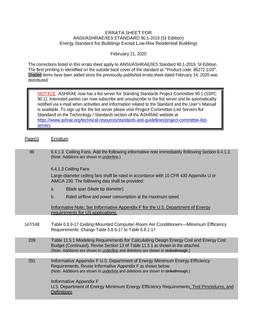 ASHRAE 90.1-2019 (SI) Errata (February 21, 2020)