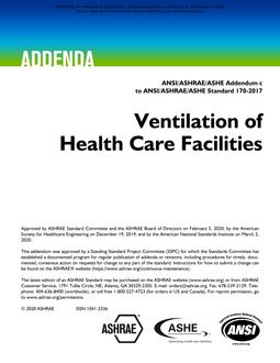 ASHRAE 170-2017 Addendum c