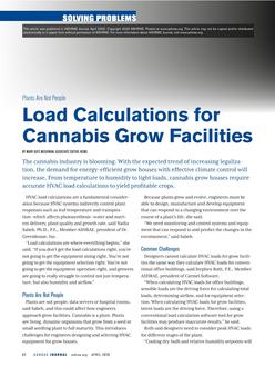 Solving Problems: Load Calculations for Cannabis Grow Facilities