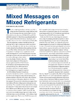 Refrigeration Applications: Mixed Messages on Mixed Refrigerants