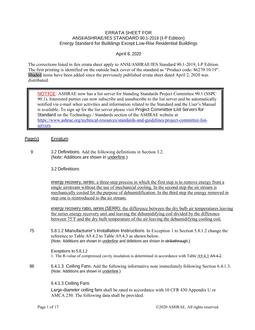 ASHRAE 90.1-2019 (I-P) Errata (April 8, 2020)