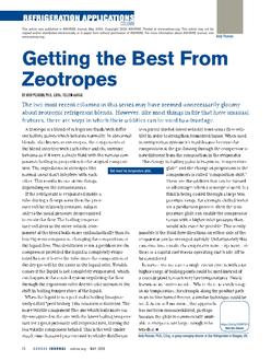 Refrigeration Applications: Getting the Best From Zeotropes
