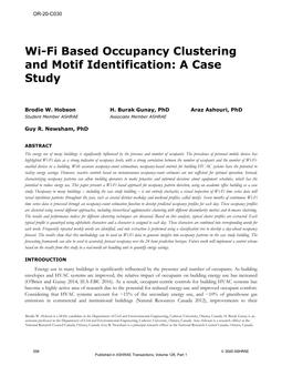 OR-20-C030 — Wi-Fi Based Occupancy Clustering and Motif Identification: A Case Study