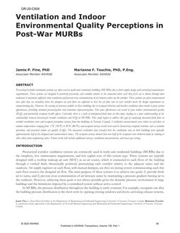 OR-20-C008 — Ventilation and Indoor Environmental Quality Perceptions in Post-War MURBs