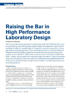 Raising the Bar in High Performance Laboratory Design