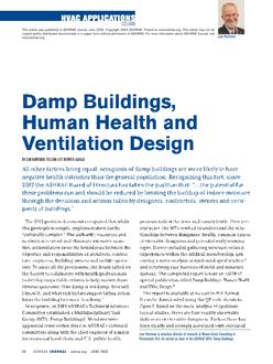 HVAC Applications: Damp Buildings, Human Health and Ventilation Design