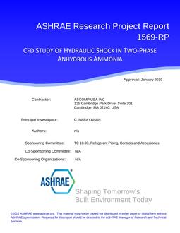 RP-1569 — CFD Study of Hydraulic Shock in Two-Phase Anhydrous Ammonia