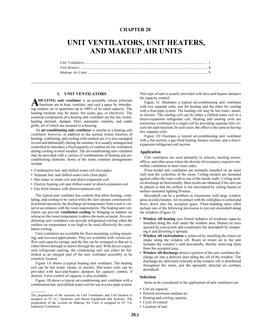 S28 — Unit Ventilators, Unit Heaters, and Makeup Air Units (I-P)