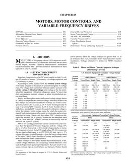 S45 — Motors, Motor Controls, and Variable-Speed Drives (SI)