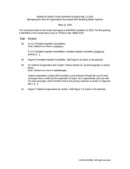 ASHRAE Guideline 12-2020 Errata (May 15, 2020)