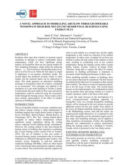 A Novel Approach to Modelling Air Flow Through Operable Windows in High-Rise Multi-Unit Residential Buildings Using Energy Plus