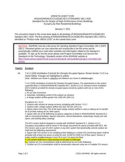ASHRAE 189.1-2020 Errata (January 7, 2021)