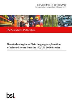 BS PD CEN ISO/TR 18401:2020